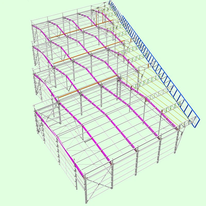 Structural Design Of A 18m × 55m × 6m Steel Warehouse For Papua New Guinea With 5-Ton Overhead Crane suppliers